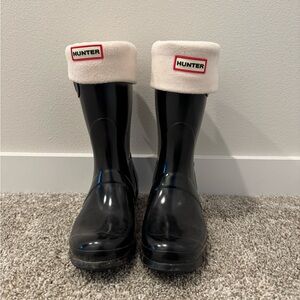 Hunter Black Boots with Soft Cream removable liners